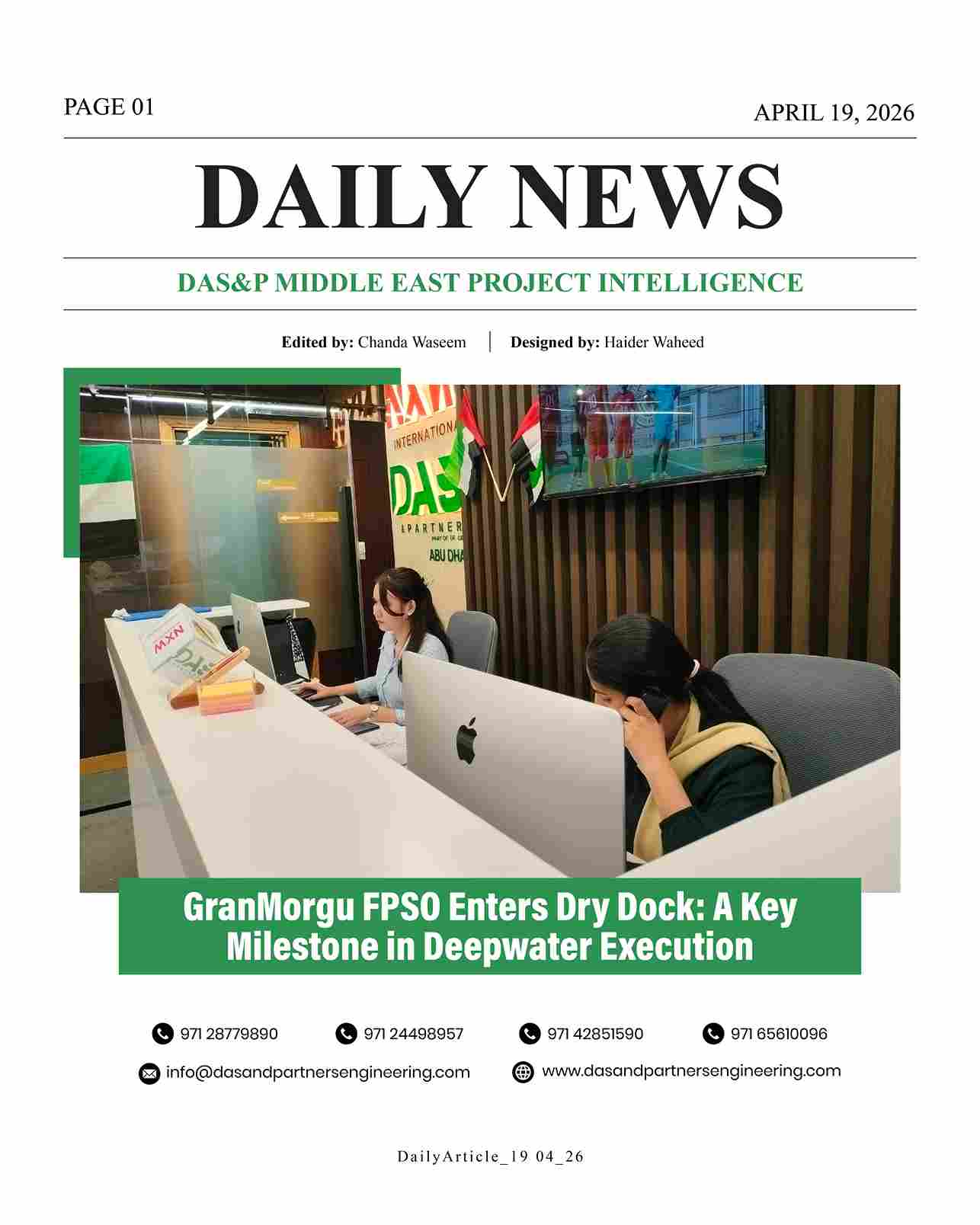 Daily News with DAS&P - 19th Apr 2026