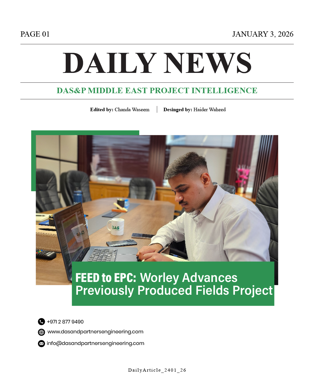 Daily News with DAS&P - 03th Jan 2026