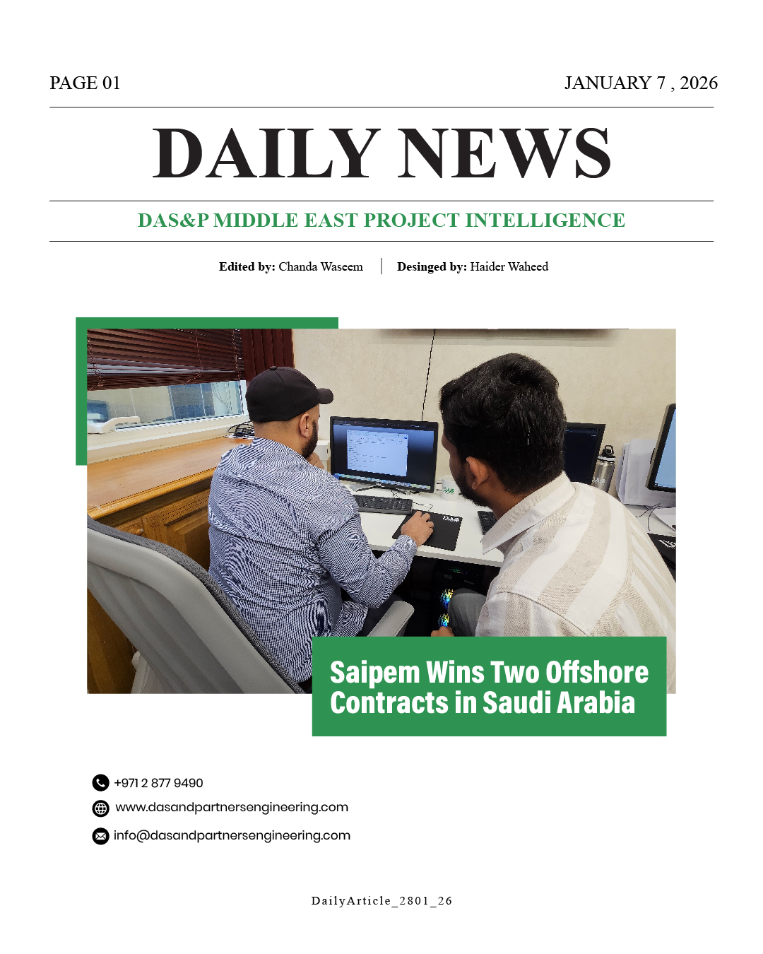 Daily News with DAS&P - 07th Jan 2026