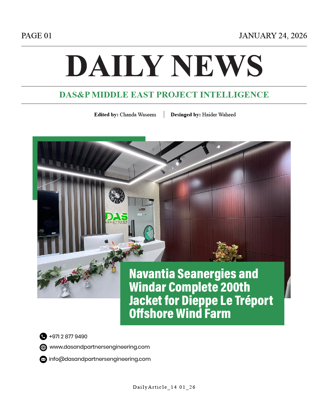 Daily News with DAS&P - 24th Jan 2026