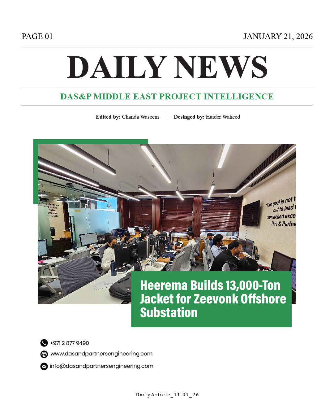 Daily News with DAS&P - 21th Jan 2026