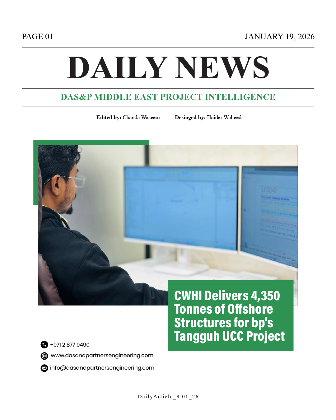 Daily News with DAS&P - 19th Jan 2026