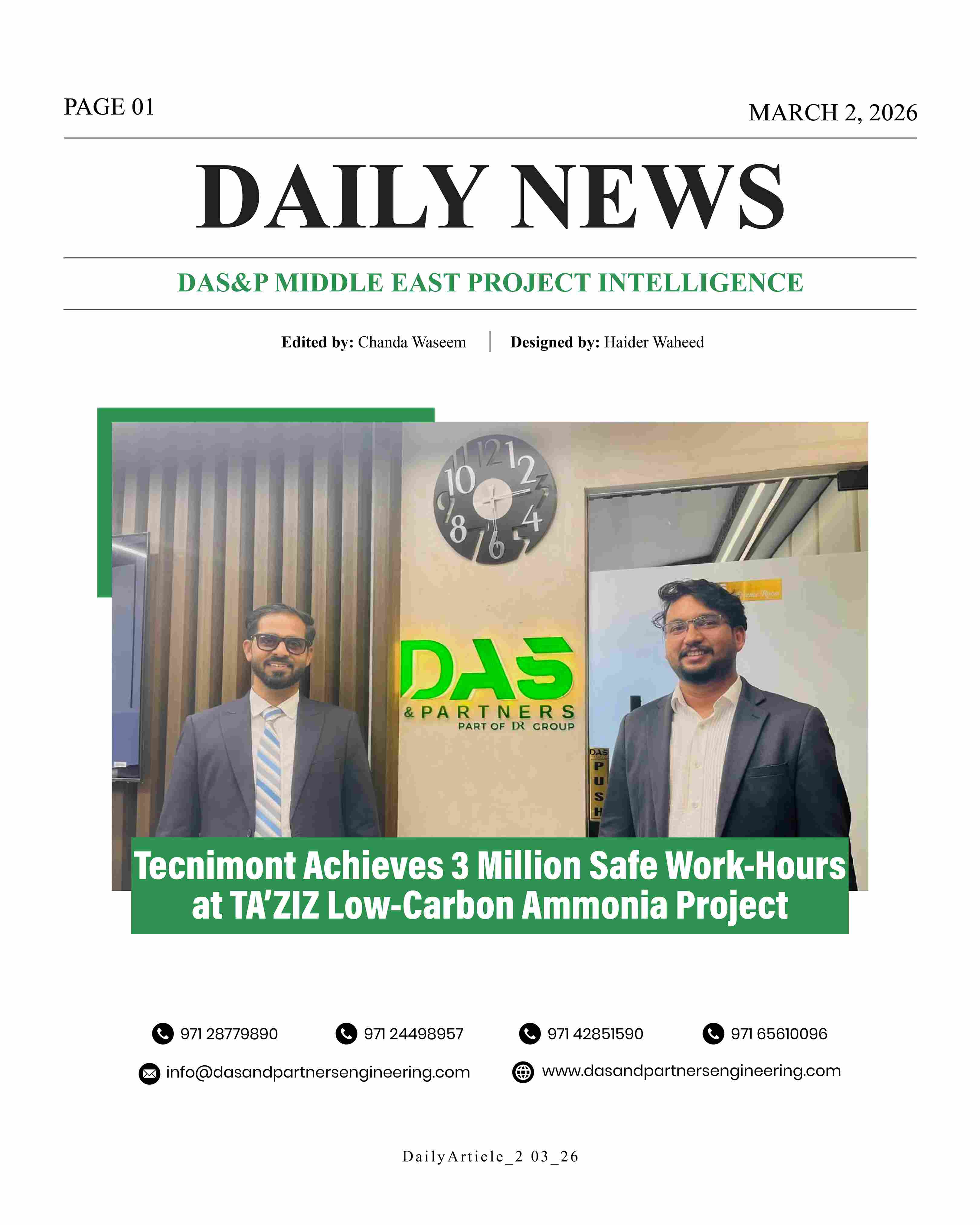 Daily News with DAS&P - 2nd Mar 2026