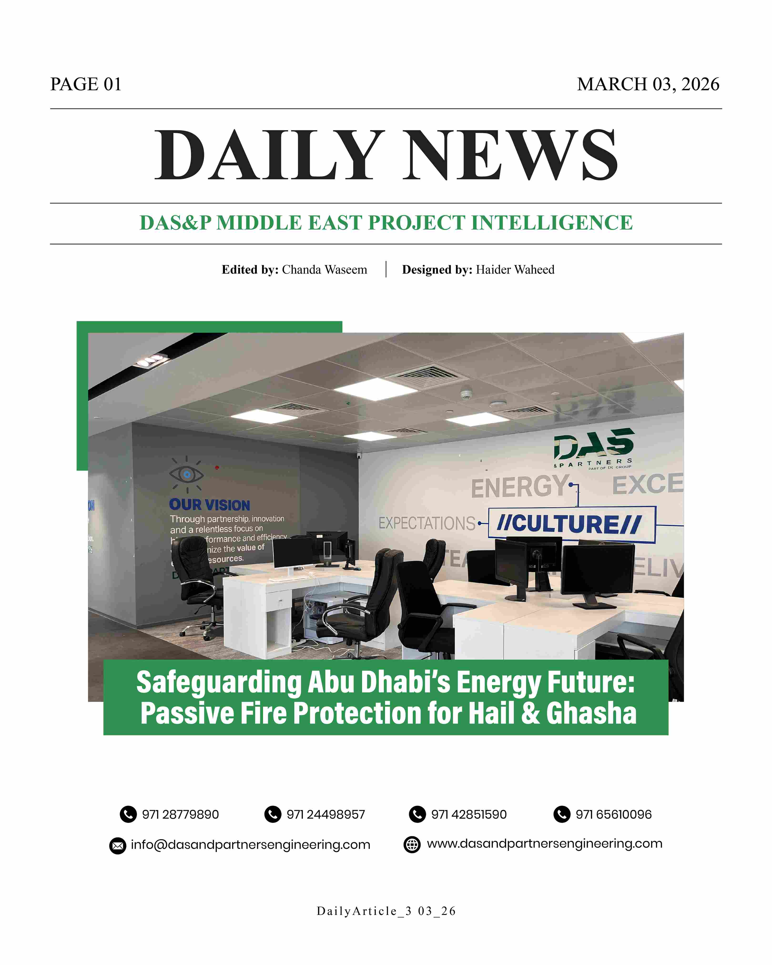 Daily News with DAS&P - 3rd Mar 2026