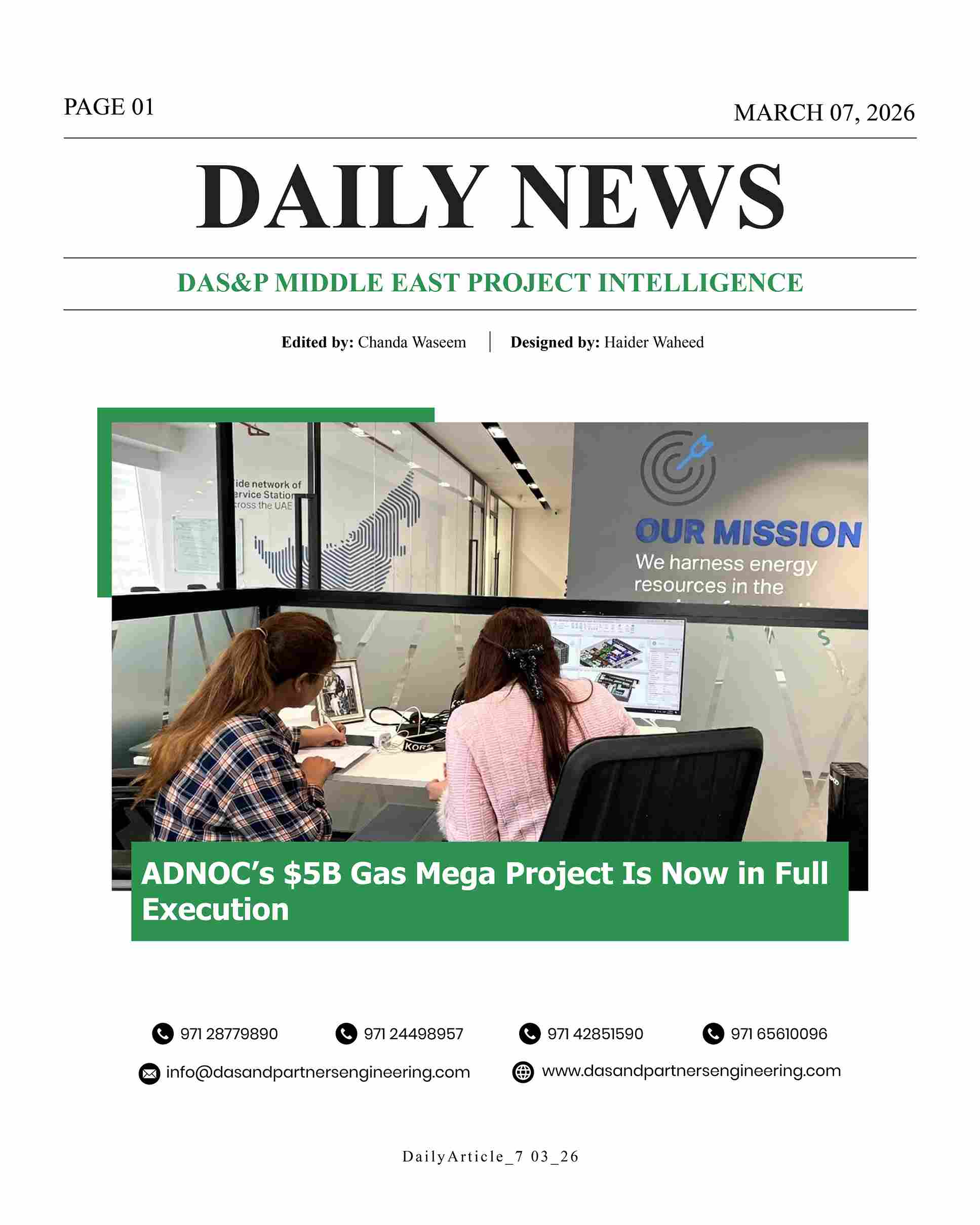 Daily News with DAS&P - 7th Mar 2026